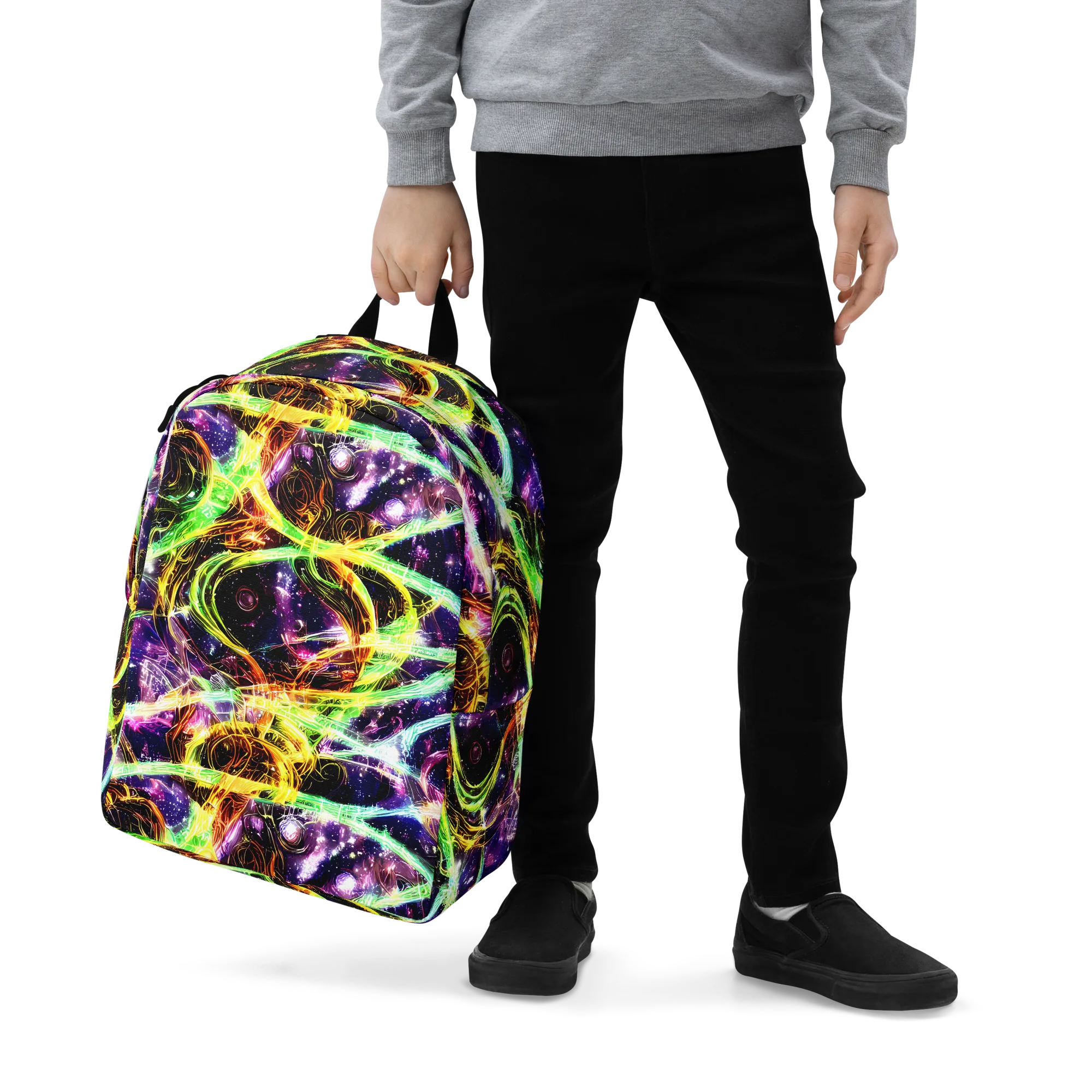 Prismatic Gravity on Minimalist Backpack — Zoomed-in