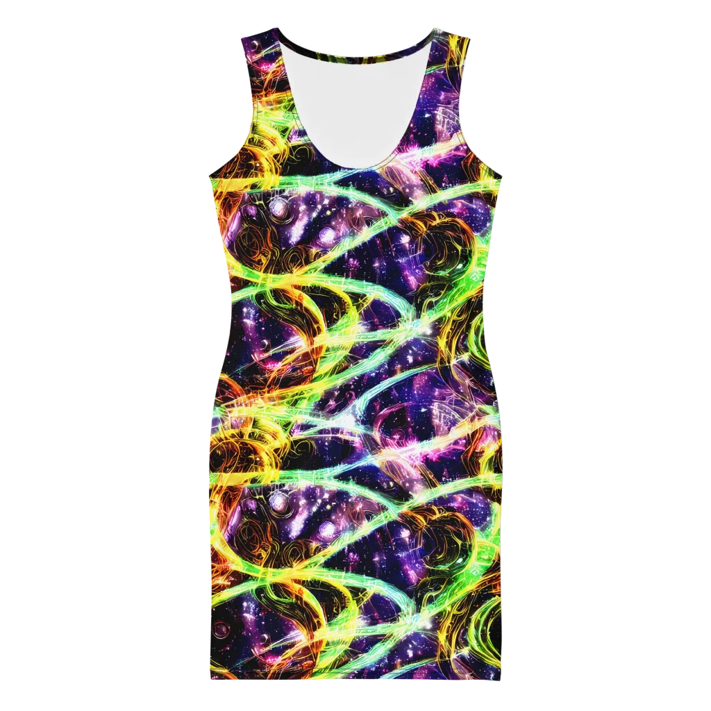 Prismatic Gravity on Bodycon Dress — Front