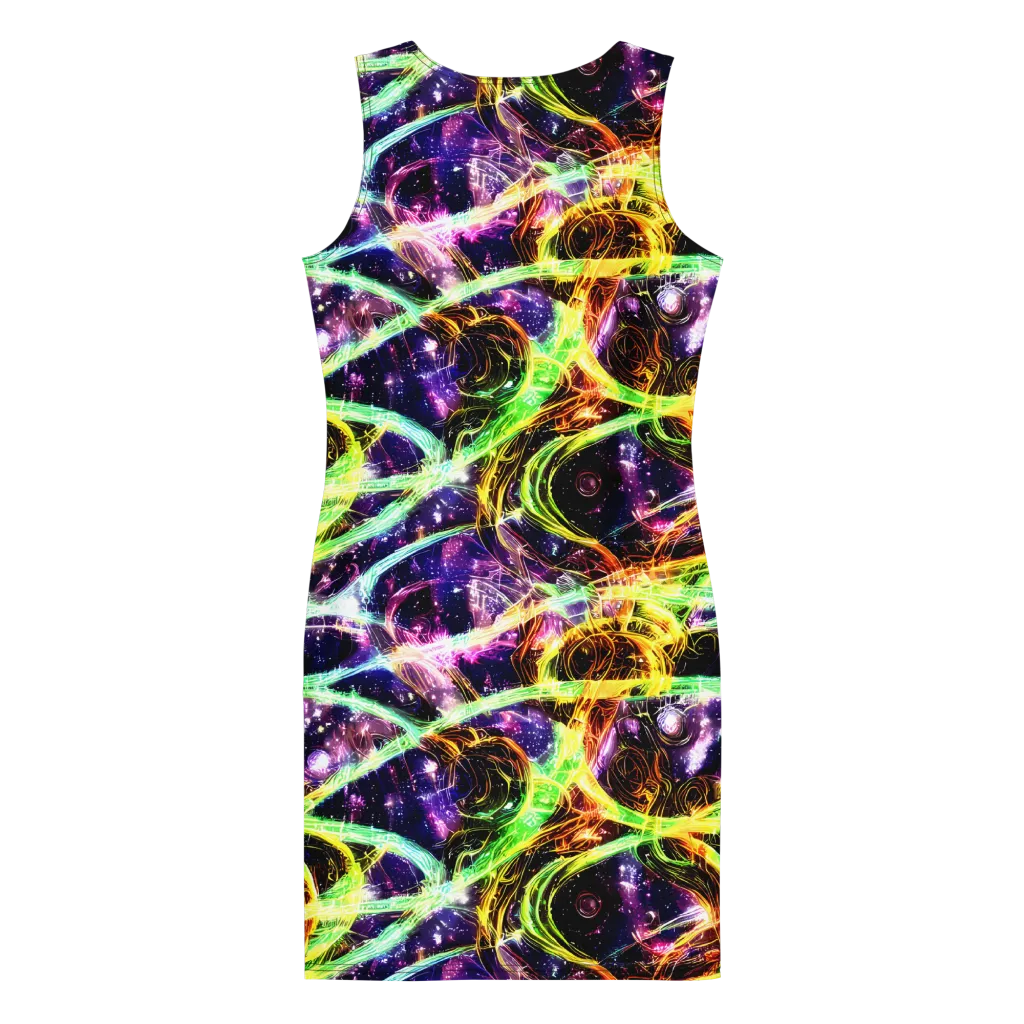 Prismatic Gravity on Bodycon Dress — Back