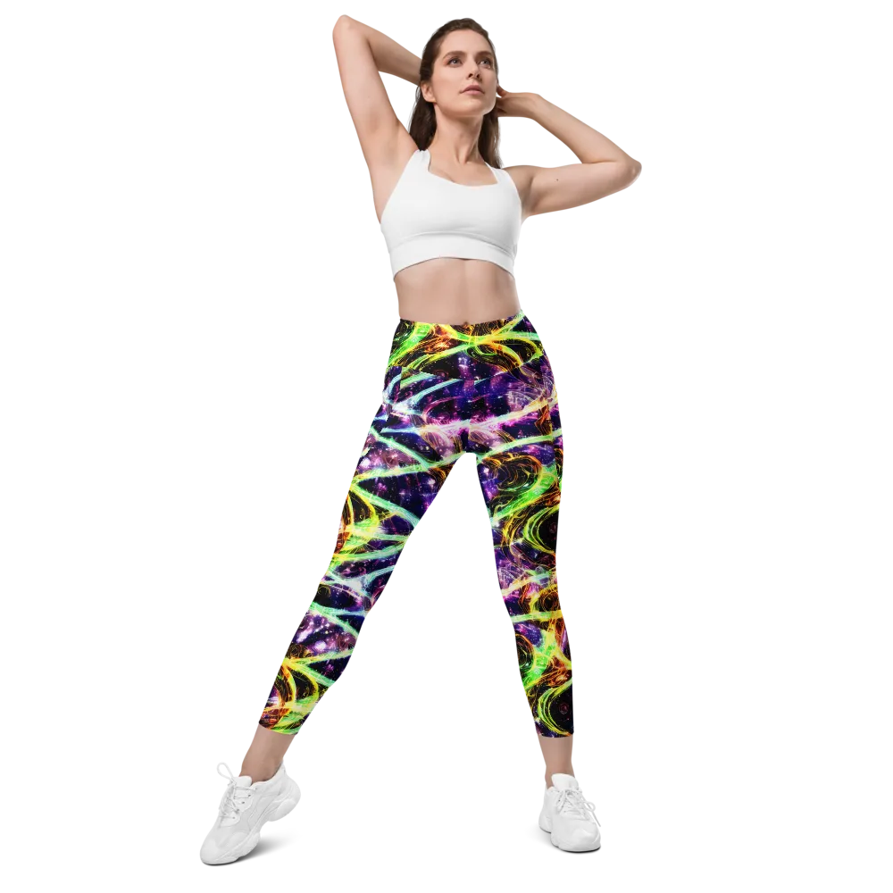 Prismatic Gravity on Leggings with Pockets — Front
