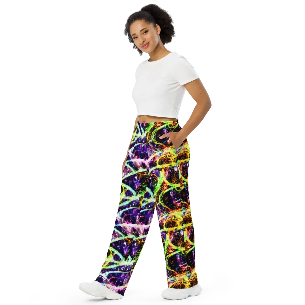 Prismatic Gravity on Wide-Leg Pants — Left Front