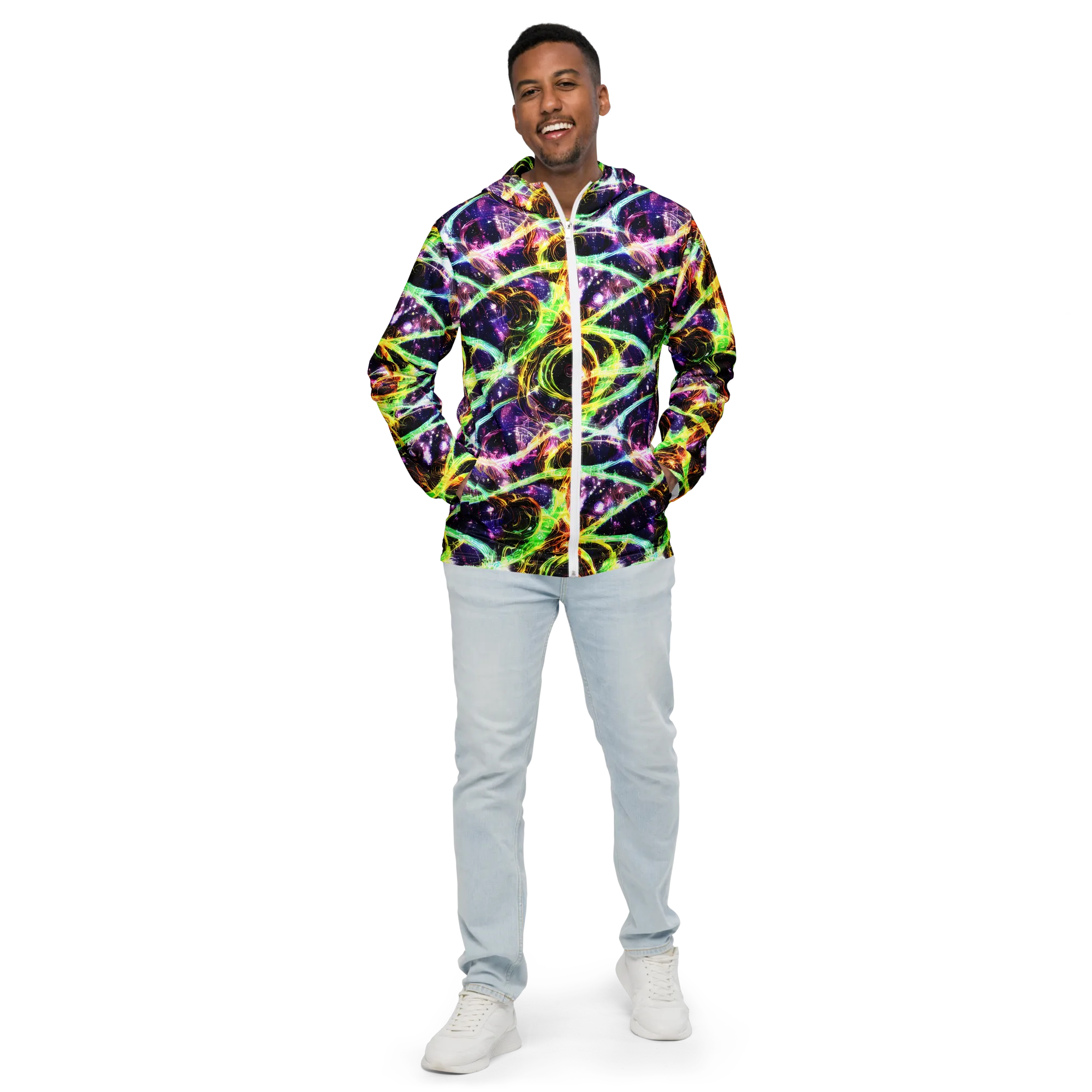 Prismatic Gravity on Men's Windbreaker — Front