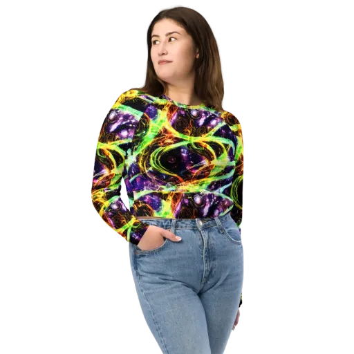 Prismatic Gravity on a Long Sleeve Crop Top