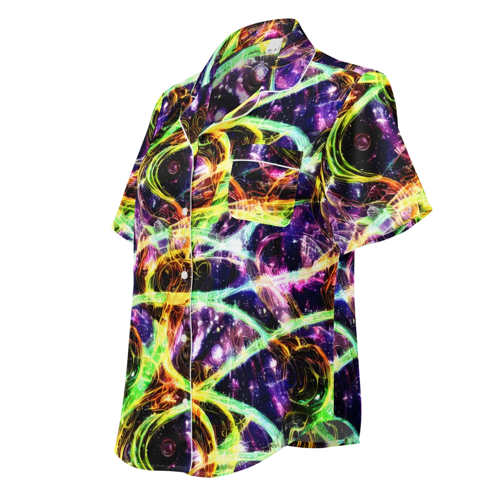 Prismatic Gravity on Women's Short Sleeve Pajama Top — Left Front