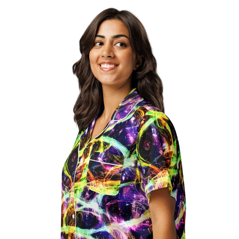 Prismatic Gravity on Women's Short Sleeve Pajama Top — Left Front