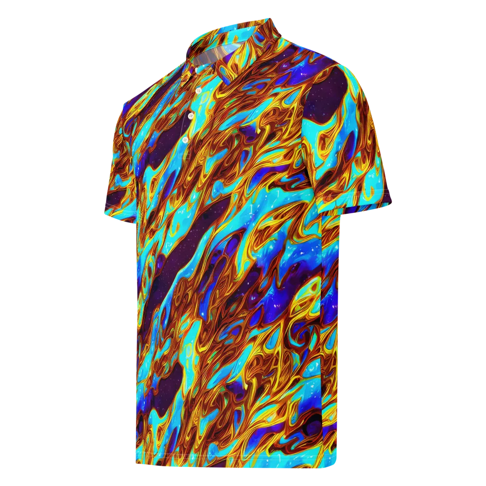 Liquid Supernova on Men's Slim Fit Polo Shirt — Left Front