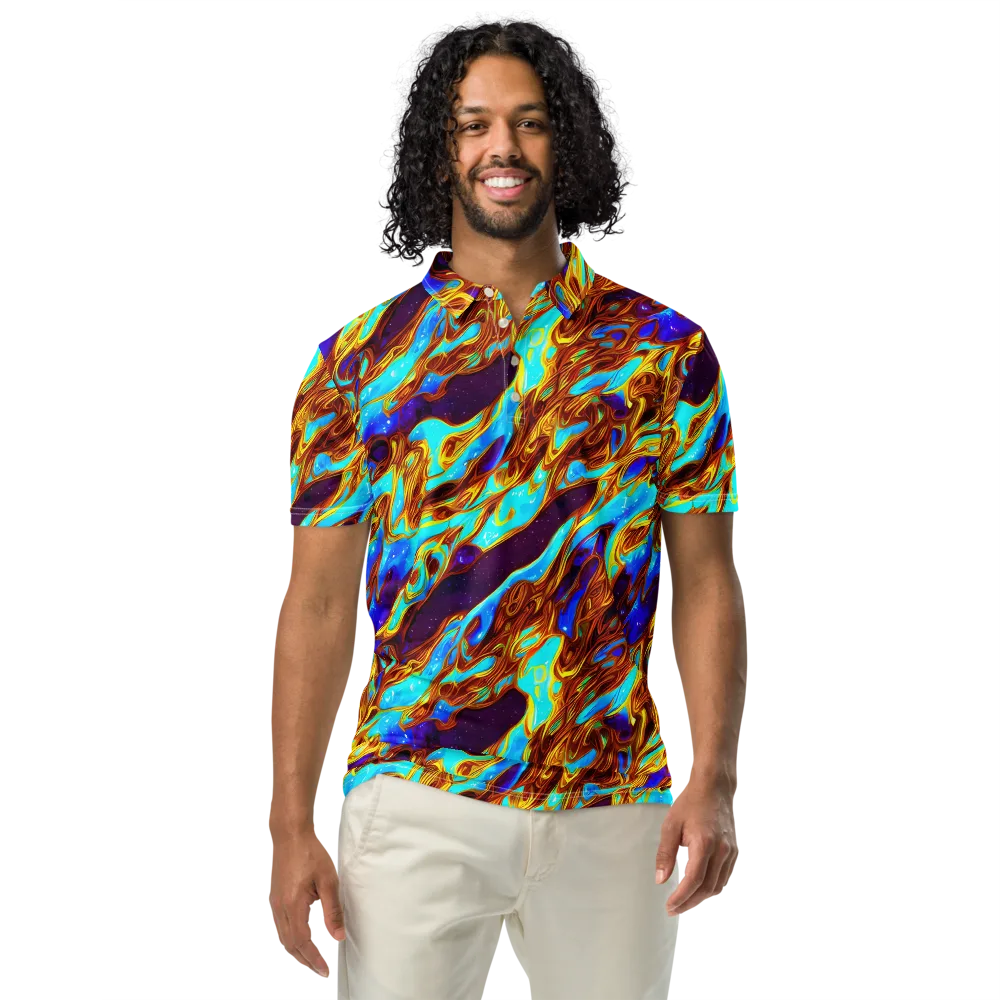 Liquid Supernova on Men's Slim Fit Polo Shirt — Front