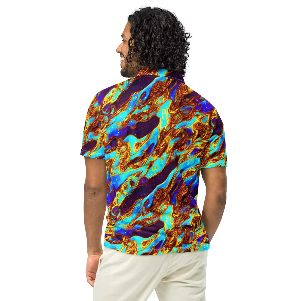 Liquid Supernova on Men's Slim Fit Polo Shirt — Back