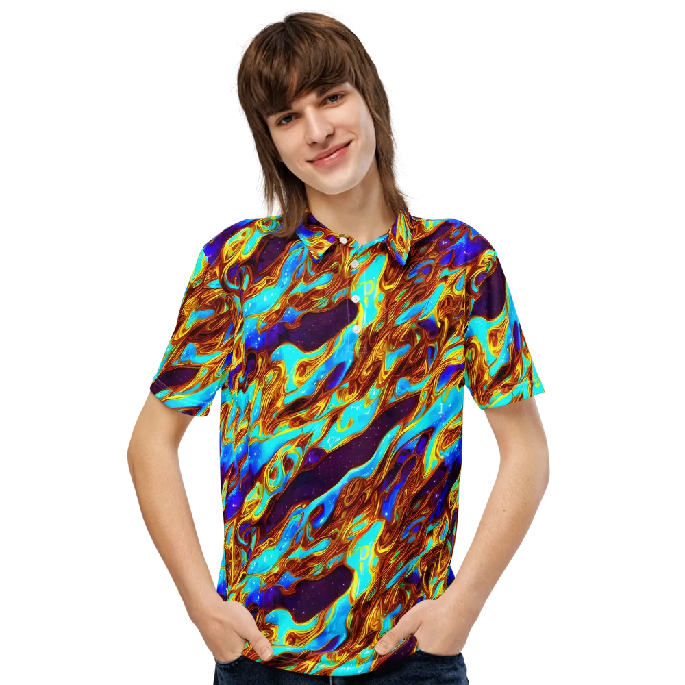 Liquid Supernova on Men's Slim Fit Polo Shirt — Front