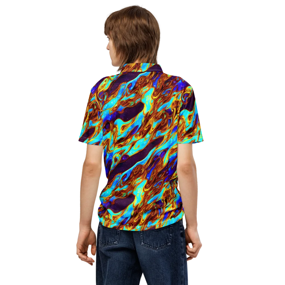Liquid Supernova on Men's Slim Fit Polo Shirt — Back