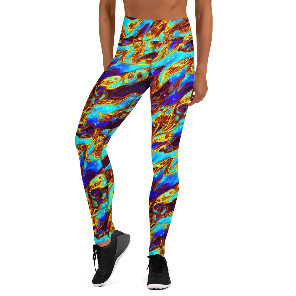 Liquid Supernova on Yoga Leggings — Front