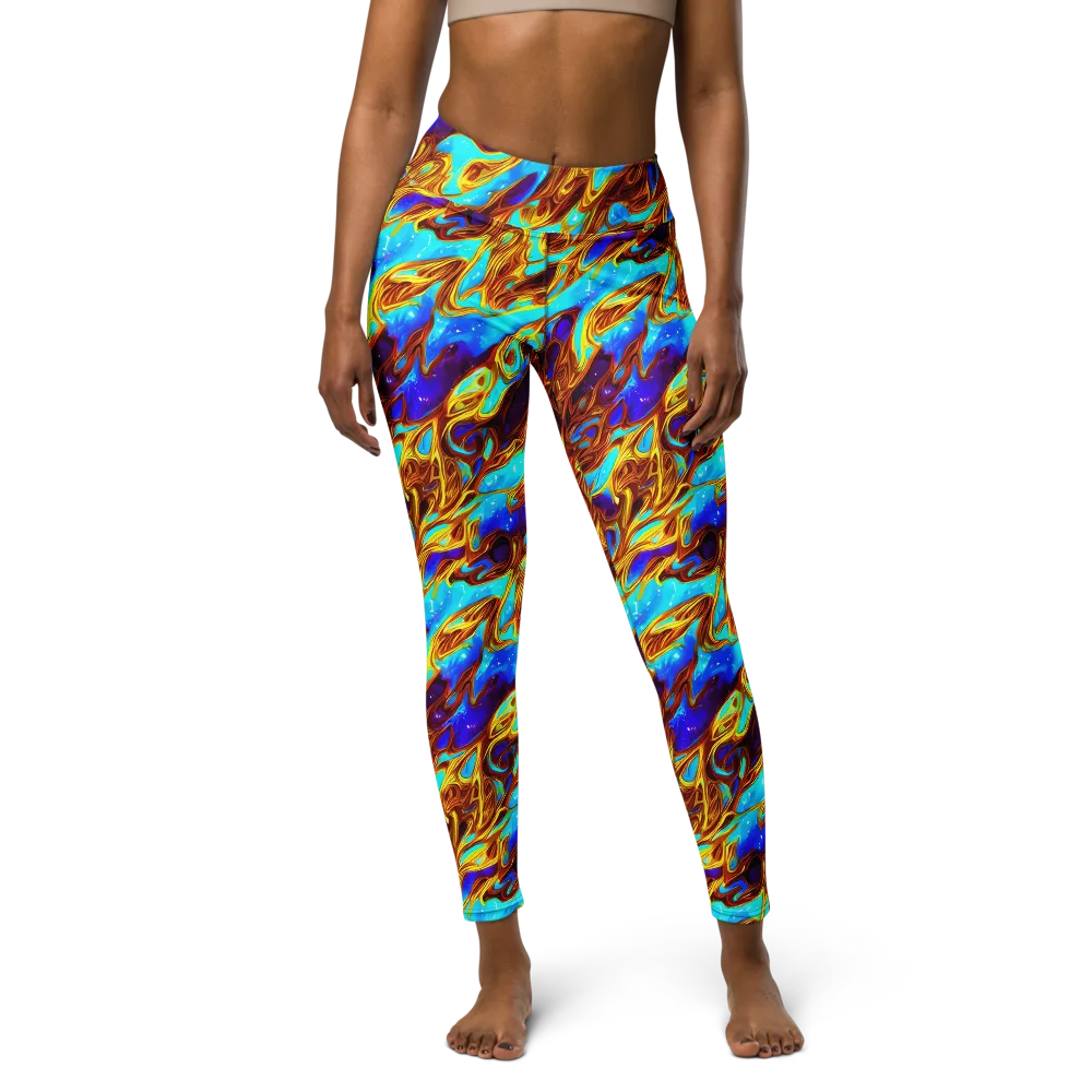 Liquid Supernova on Yoga Leggings — Front