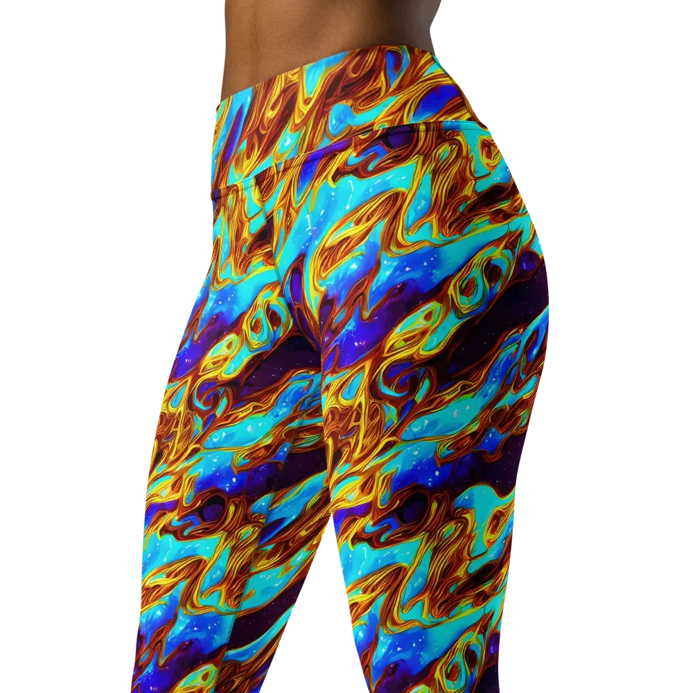 Liquid Supernova on Yoga Leggings — Left Front