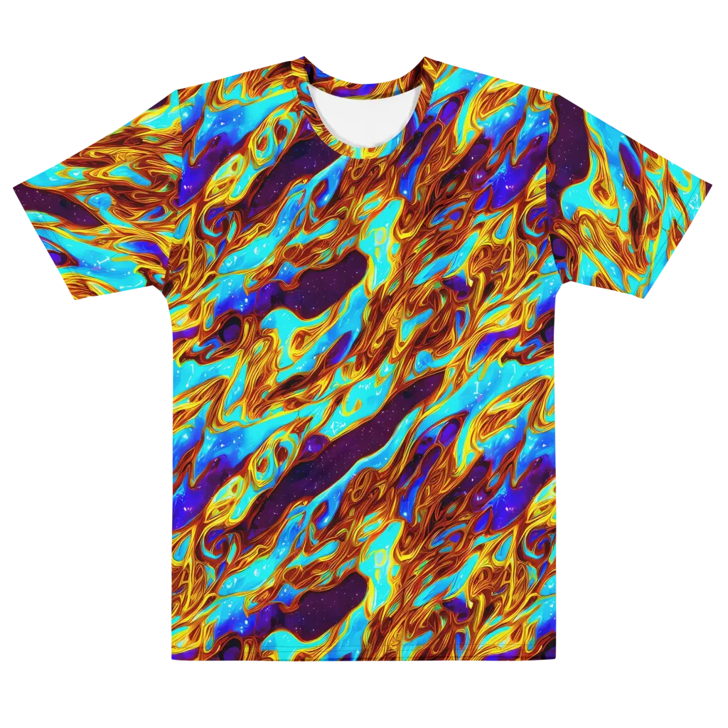 Liquid Supernova on Men's Cotton Crew Neck T-Shirt — Front