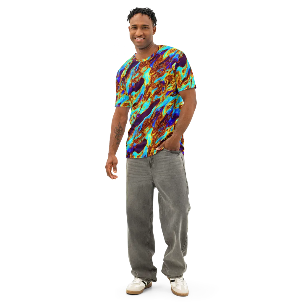 Liquid Supernova on Men's Cotton Crew Neck T-Shirt — Front