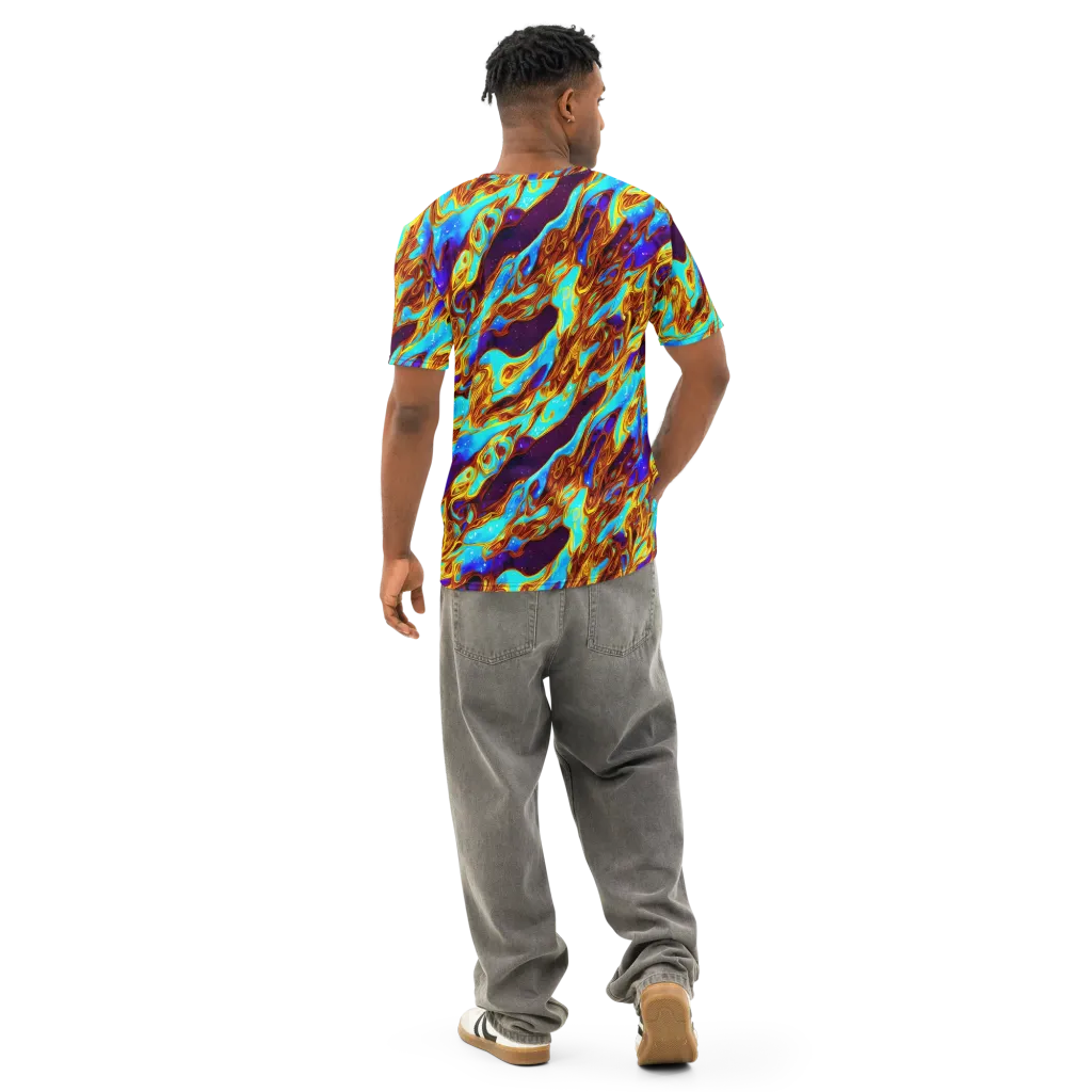 Liquid Supernova on Men's Cotton Crew Neck T-Shirt — Back
