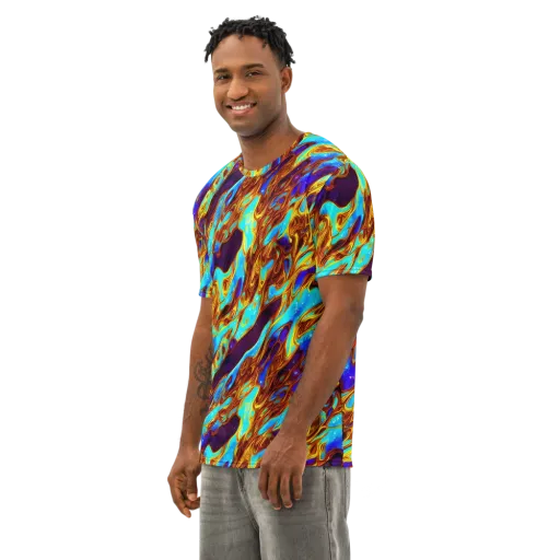 Liquid Supernova on a Men's Cotton Crew Neck T-Shirt