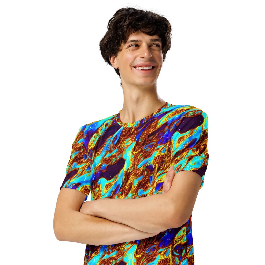 Liquid Supernova on Men's Crew Neck T-Shirt — Left Front