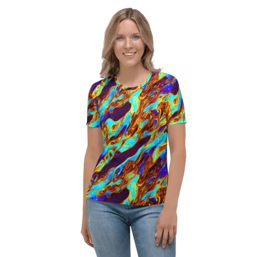 Liquid Supernova on a Women's Crew Neck T-Shirt