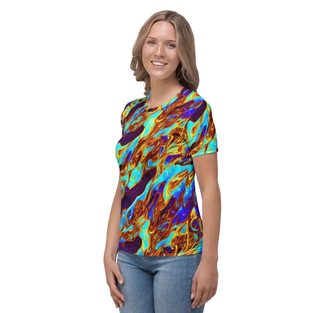 Liquid Supernova on Women's Crew Neck T-Shirt — Left
