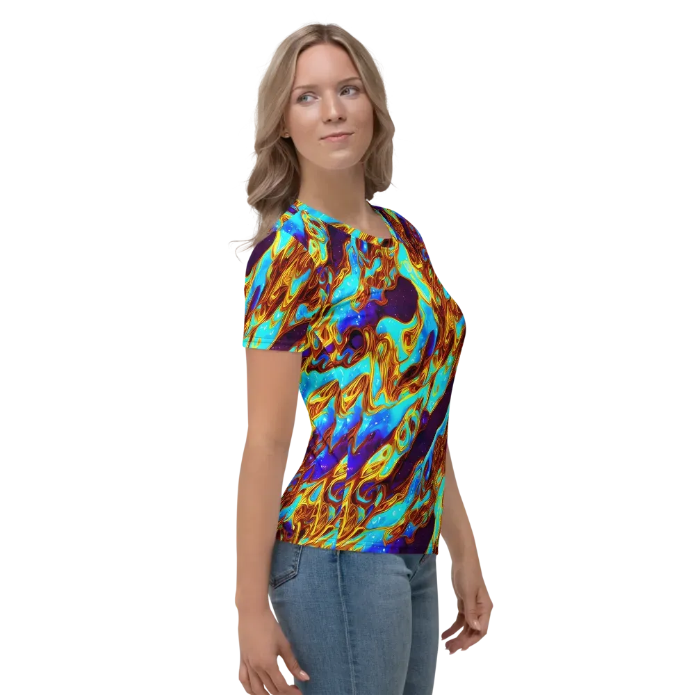 Liquid Supernova on Women's Crew Neck T-Shirt — Right