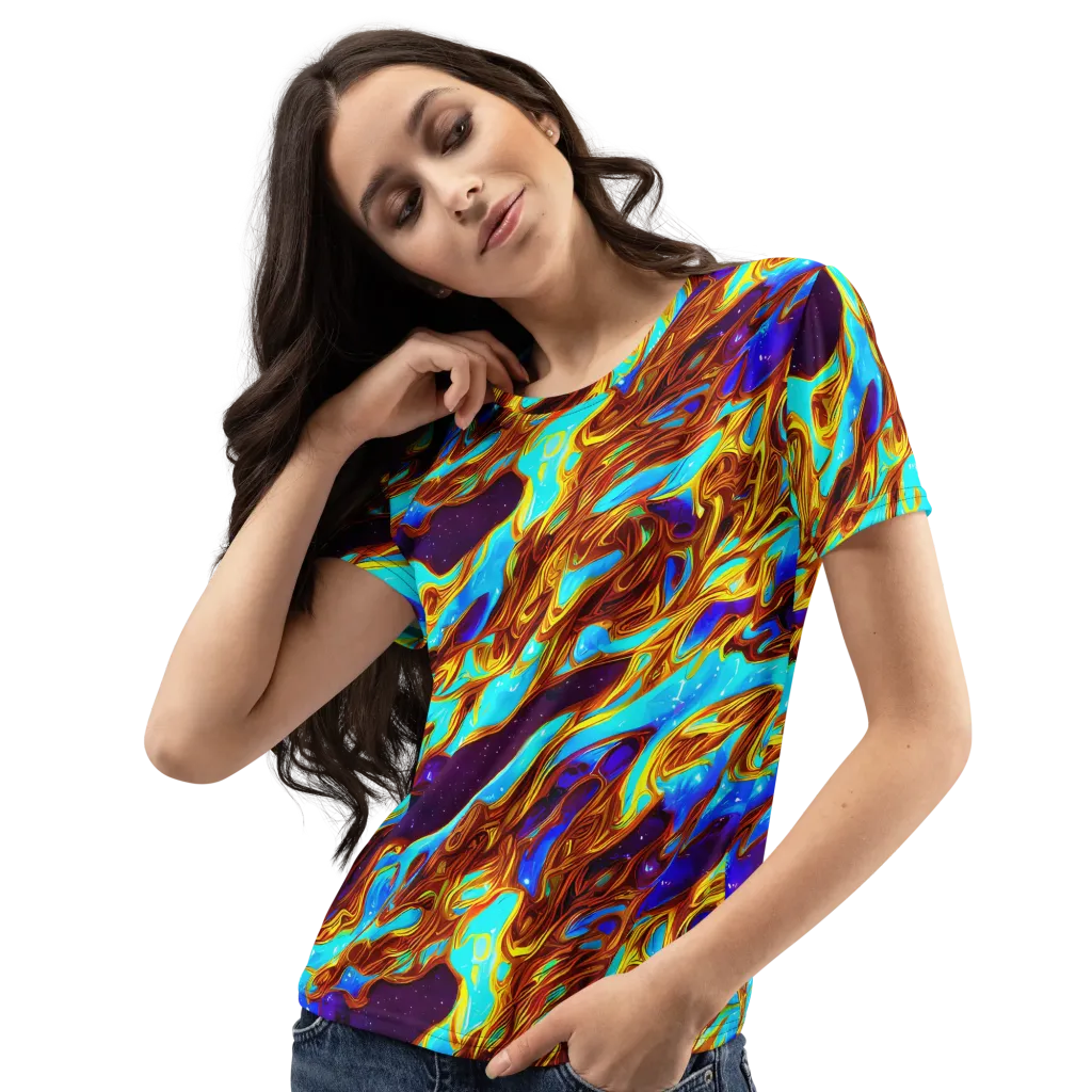 Liquid Supernova on Women's Crew Neck T-Shirt — Left Front