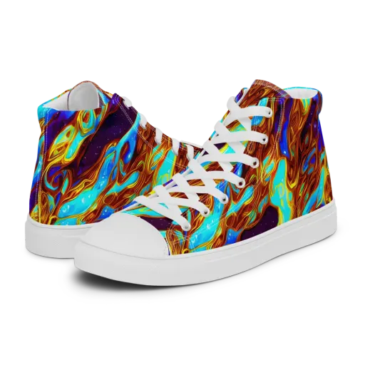 Liquid Supernova on a Women's High Top Canvas Shoes