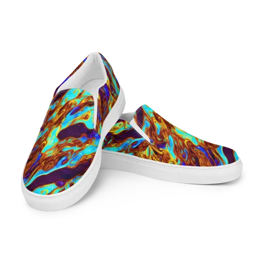 Liquid Supernova on a Men's Slip-On Canvas Shoes