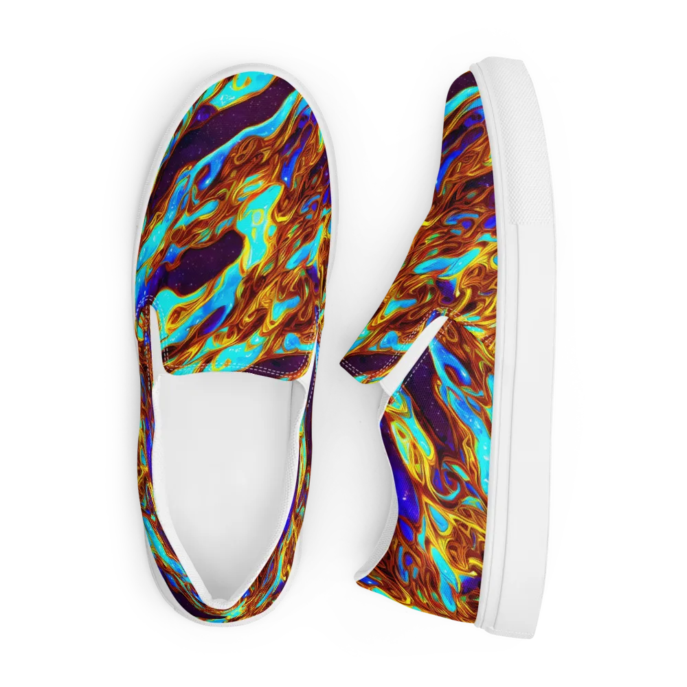 Liquid Supernova on Men's Slip-On Canvas Shoes — Front