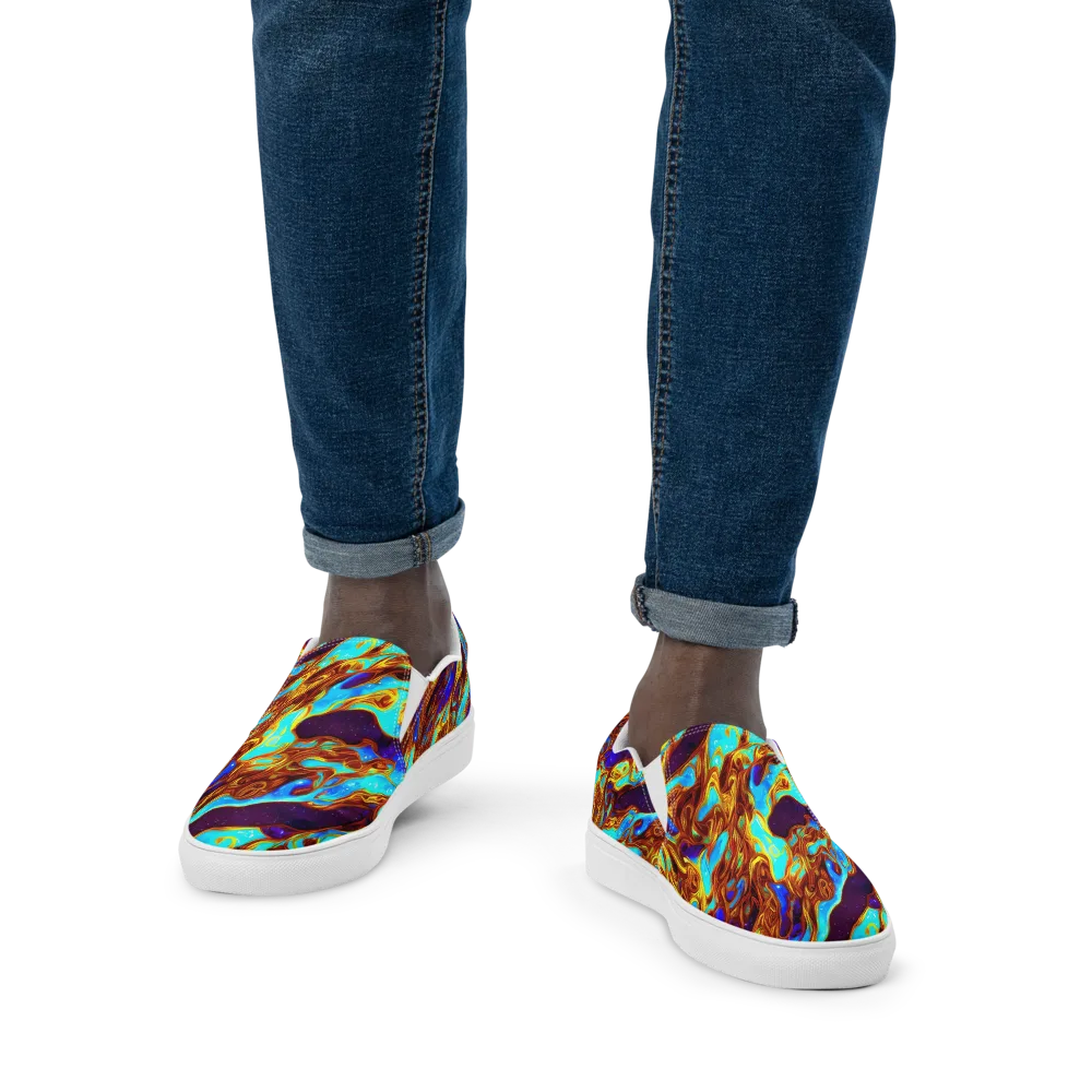 Liquid Supernova on Men's Slip-On Canvas Shoes — Front