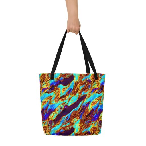 Liquid Supernova on a Large Tote Bag W/ Pocket