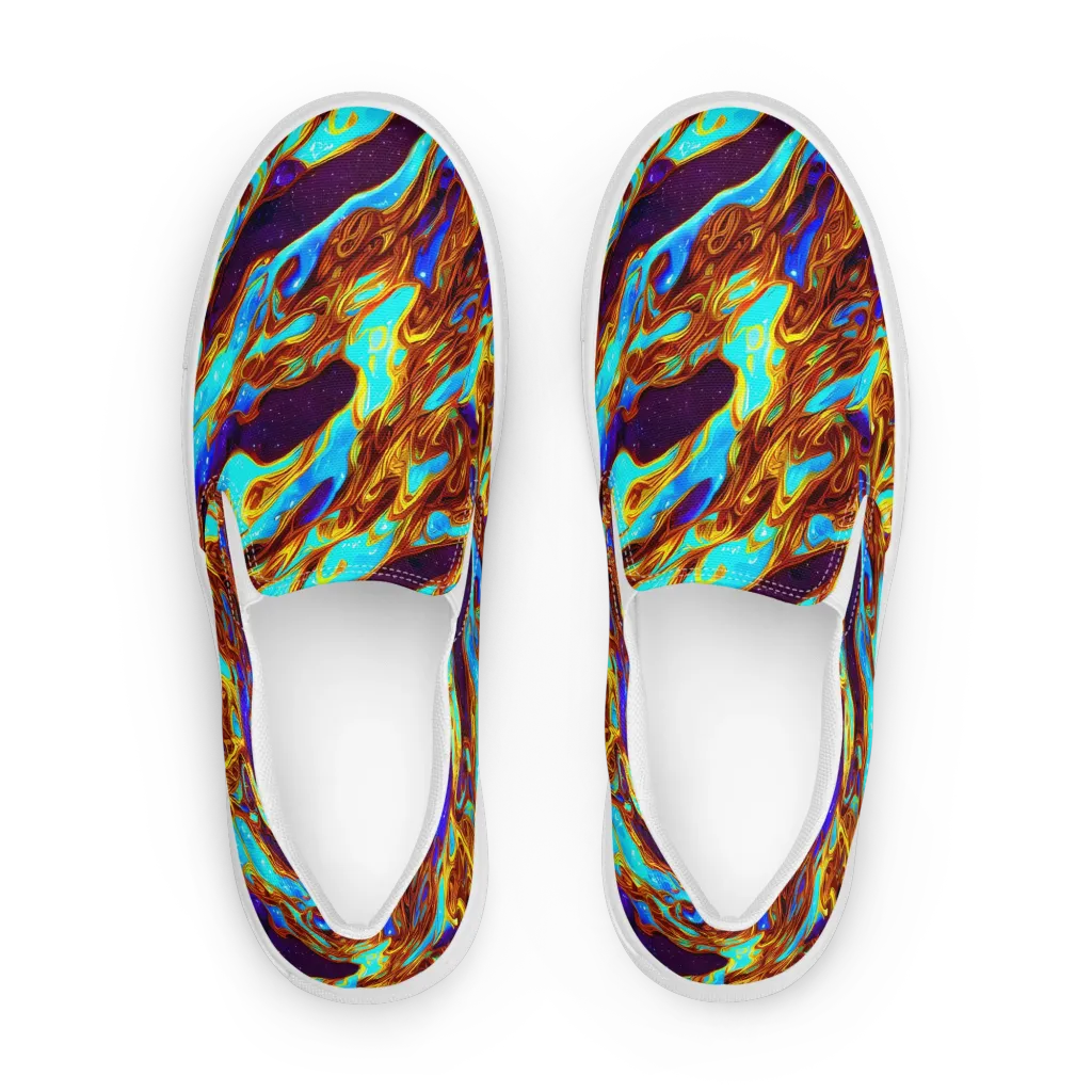 Liquid Supernova on Women's Slip-On Canvas Shoes — Front