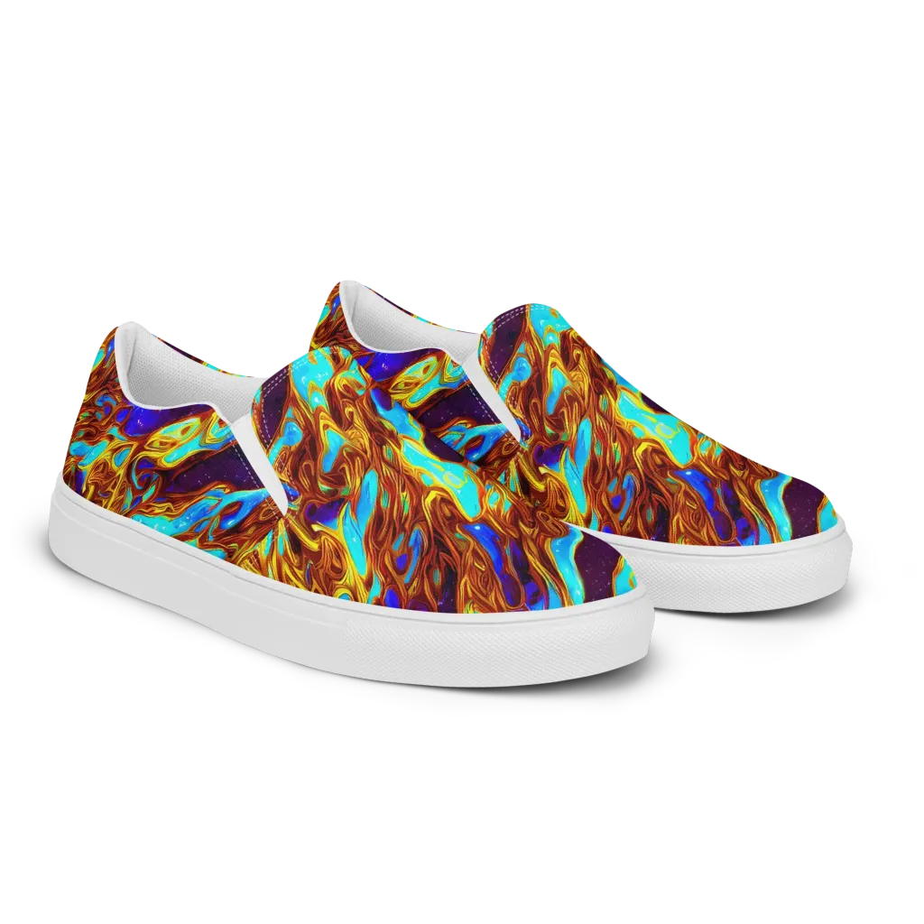 Liquid Supernova on Women's Slip-On Canvas Shoes — Right Front