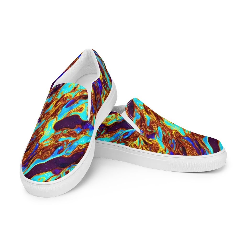 Liquid Supernova on Women's Slip-On Canvas Shoes — Left Front