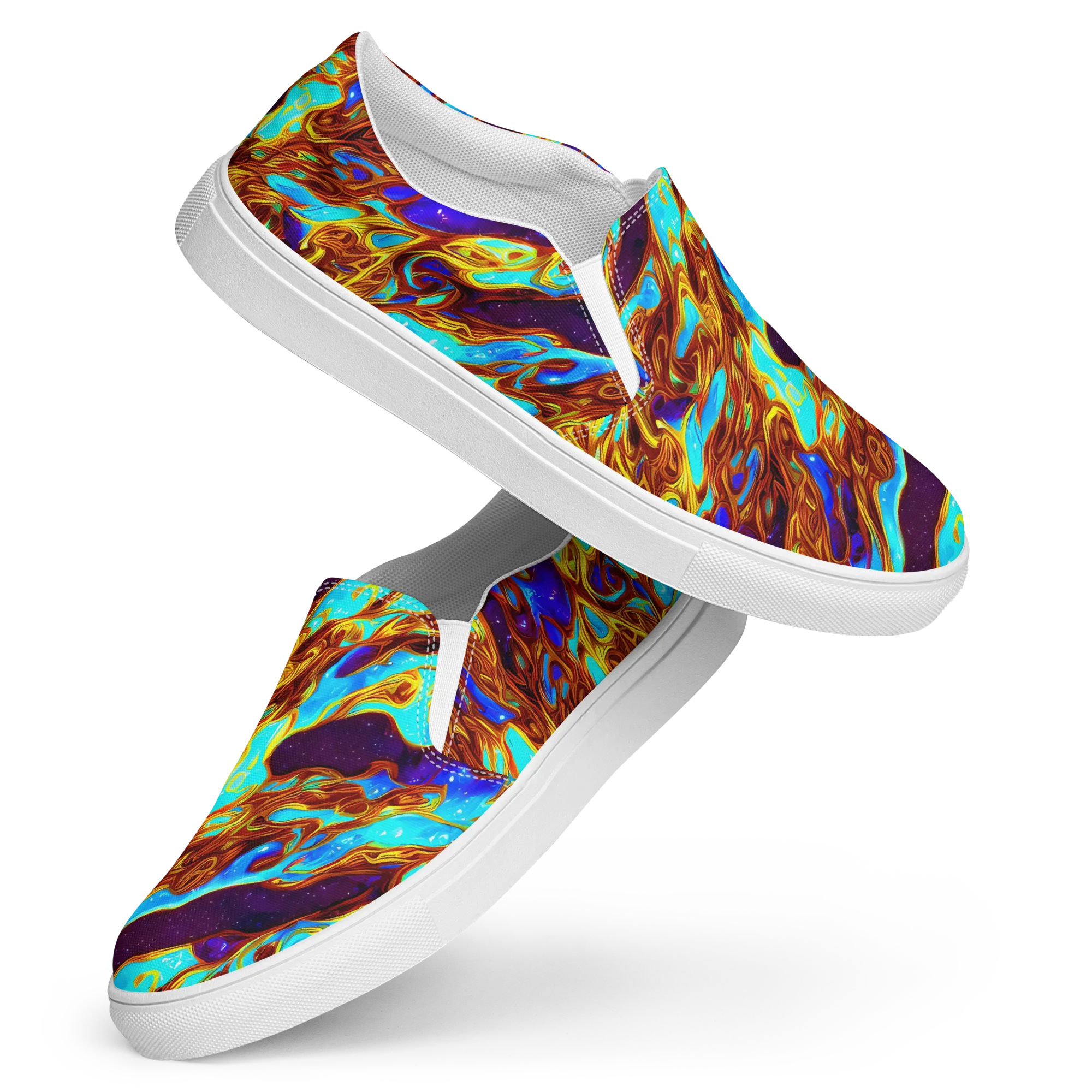 Liquid Supernova on Women's Slip-On Canvas Shoes — Front
