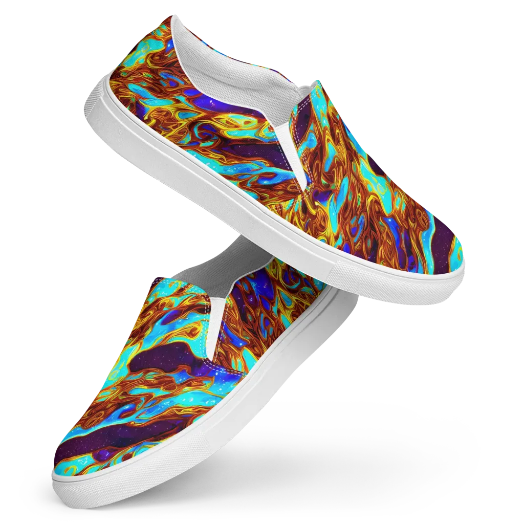 Liquid Supernova on Women's Slip-On Canvas Shoes — Front
