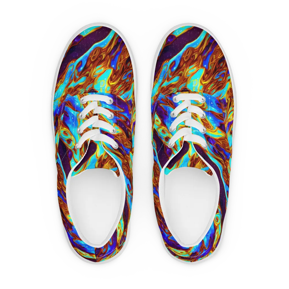 Liquid Supernova on Men's Lace-Up Canvas Shoes — Front
