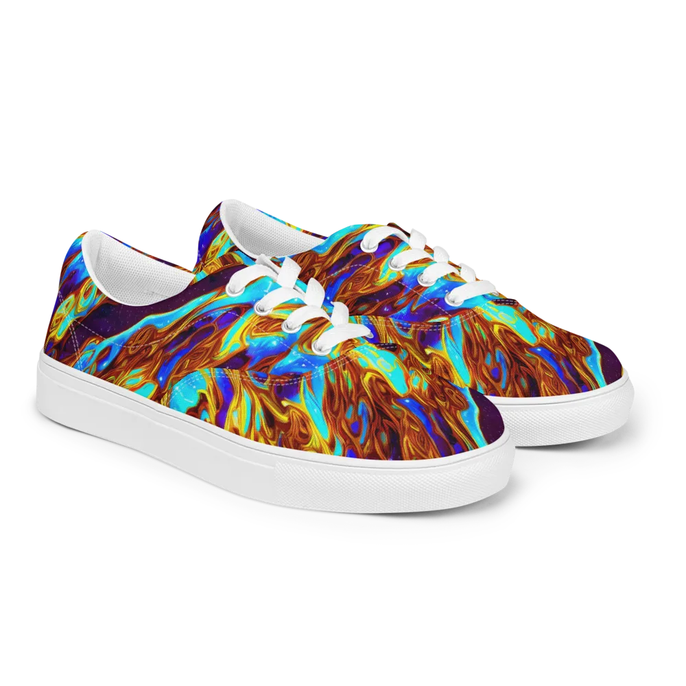 Liquid Supernova on Men's Lace-Up Canvas Shoes — Right Front