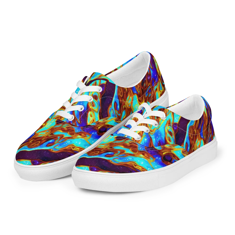 Liquid Supernova on Men's Lace-Up Canvas Shoes — Left Front