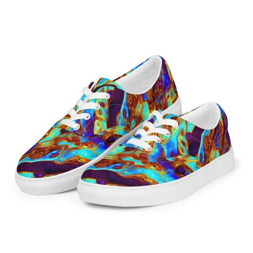 Liquid Supernova on a Men's Lace-Up Canvas Shoes