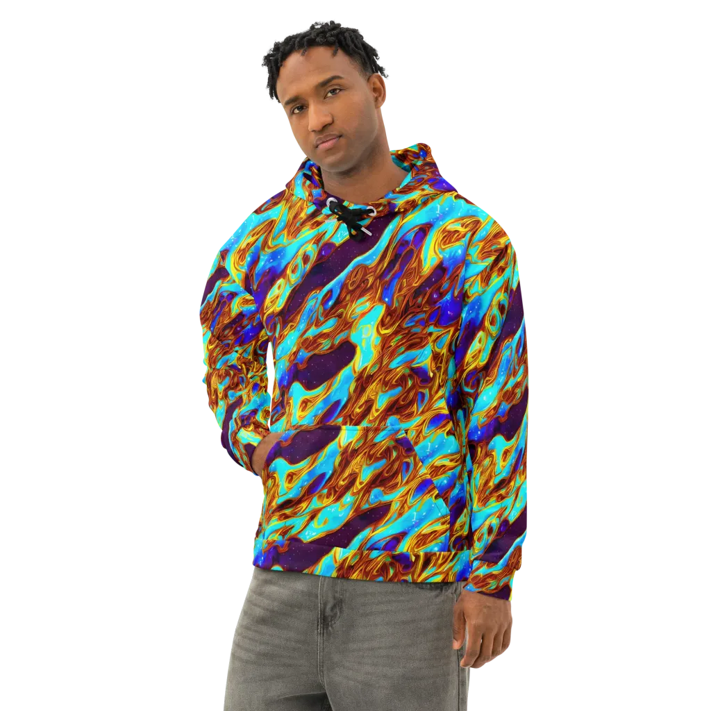 Liquid Supernova on Cotton Hoodie — Left Front
