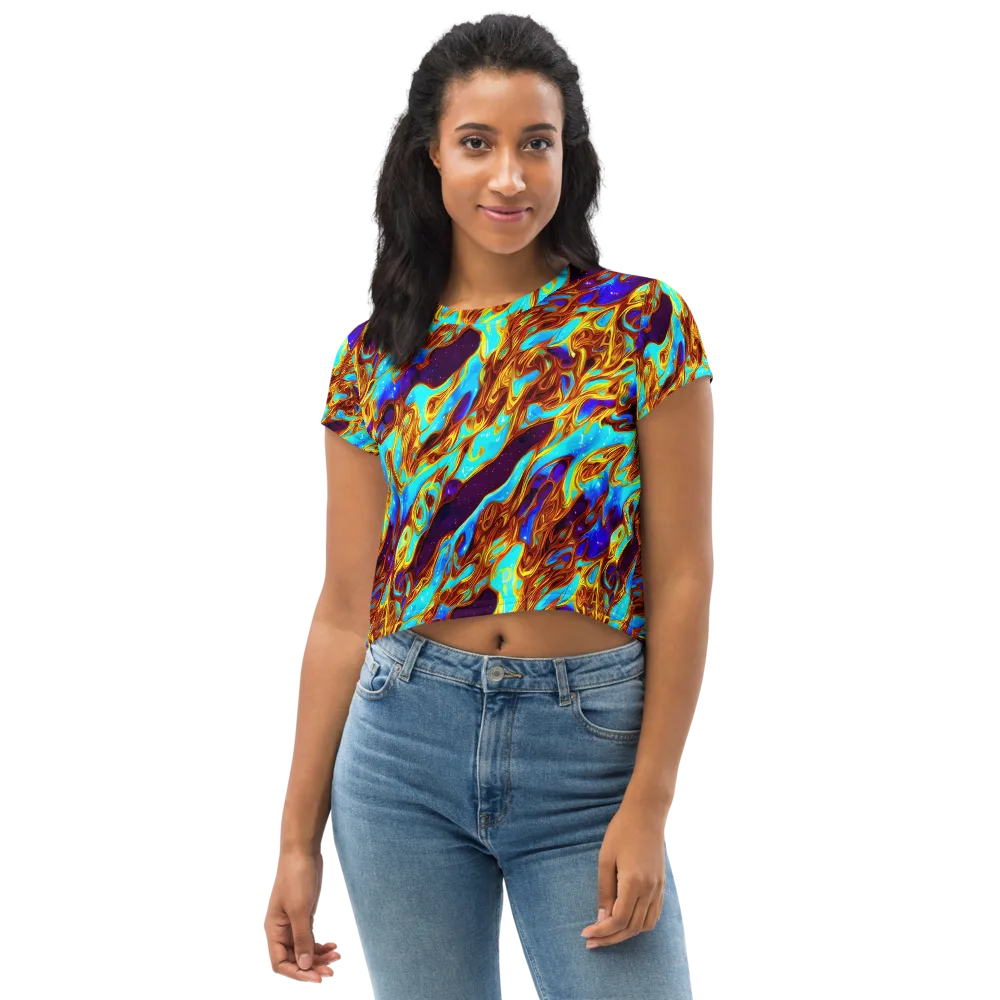 Liquid Supernova on Crop Tee — Front