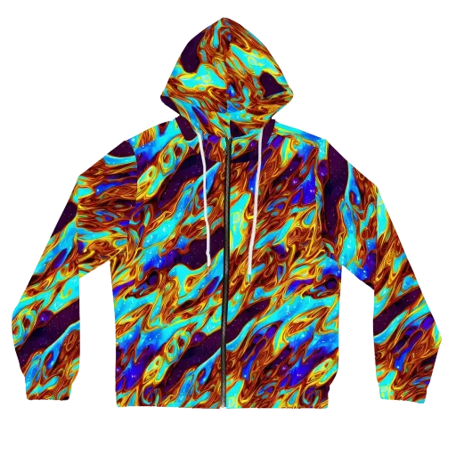 Liquid Supernova on a Women's Full-Zip Hoodie