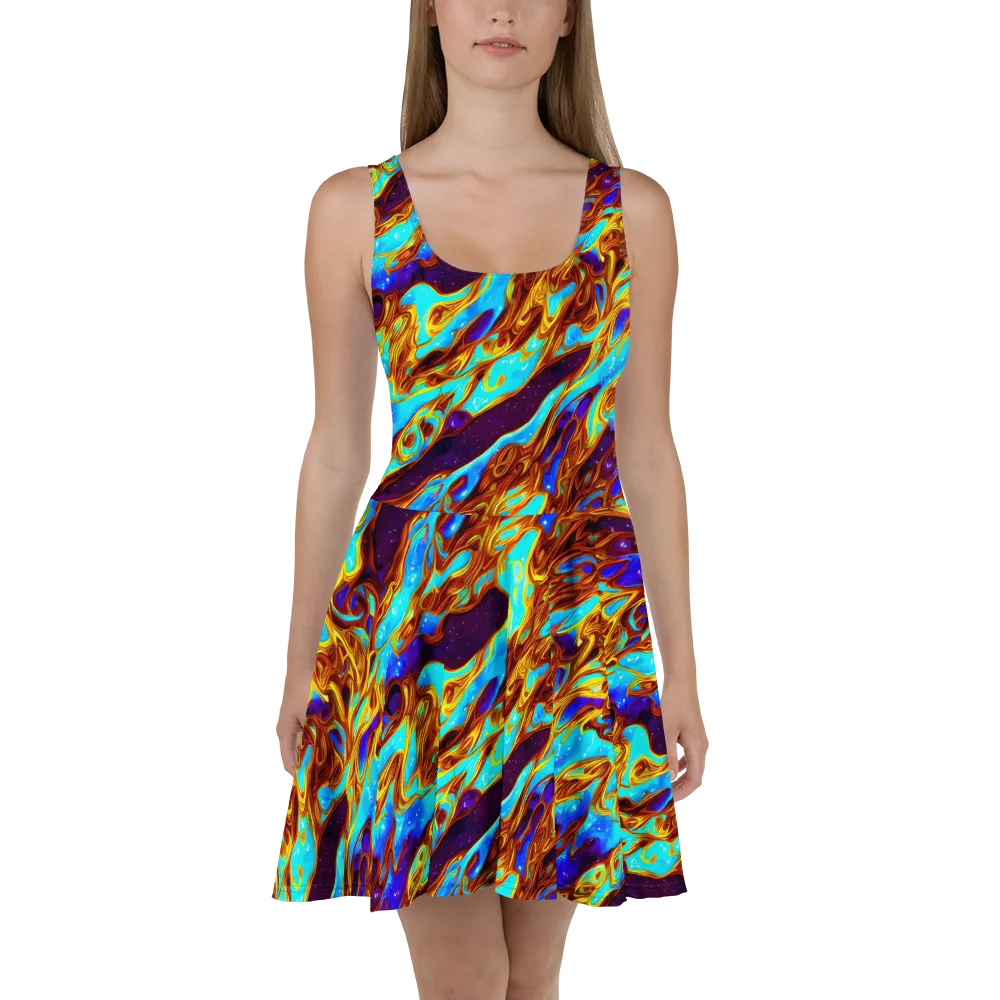 Liquid Supernova on Skater Dress — Front