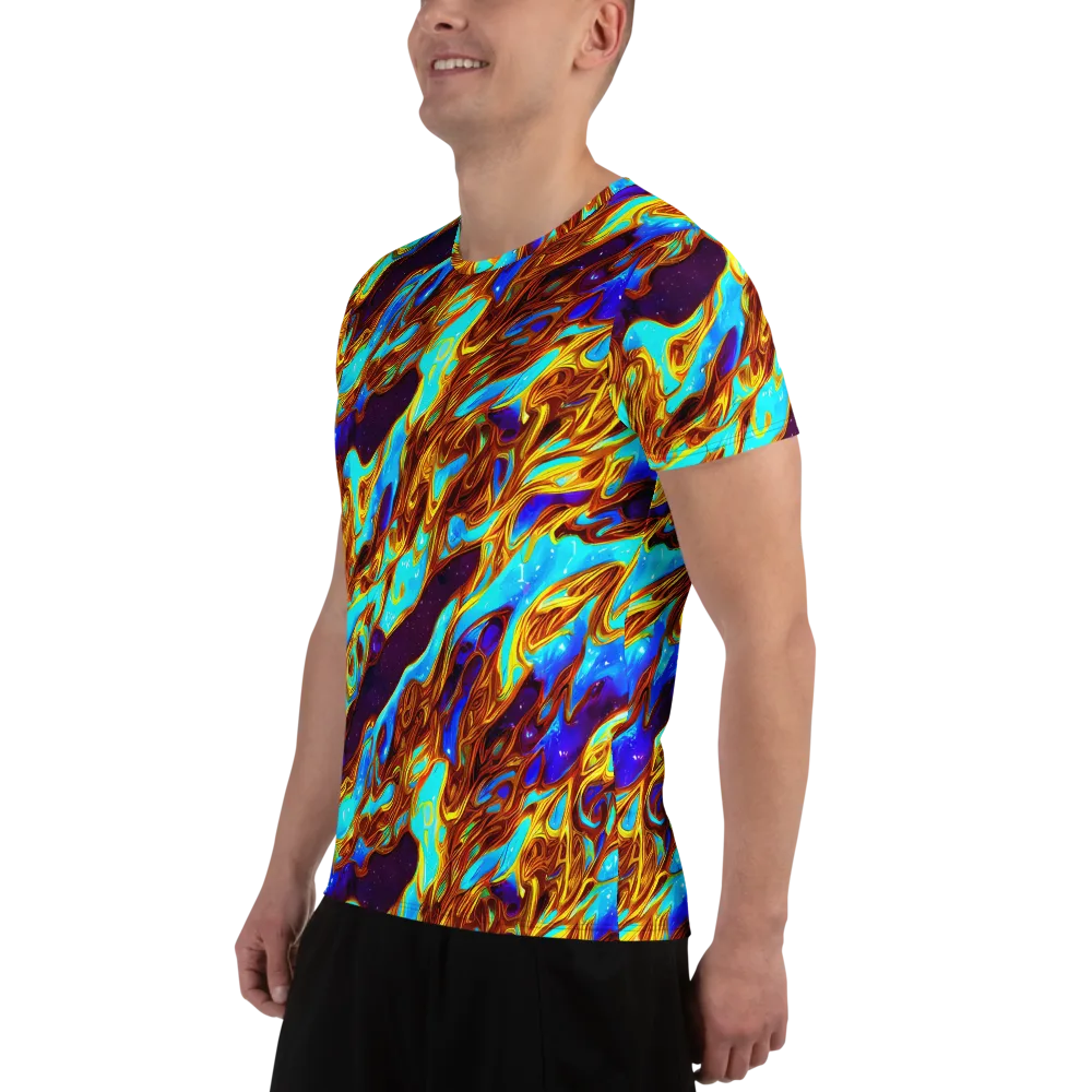 Liquid Supernova on Men's Athletic T-Shirt — Left