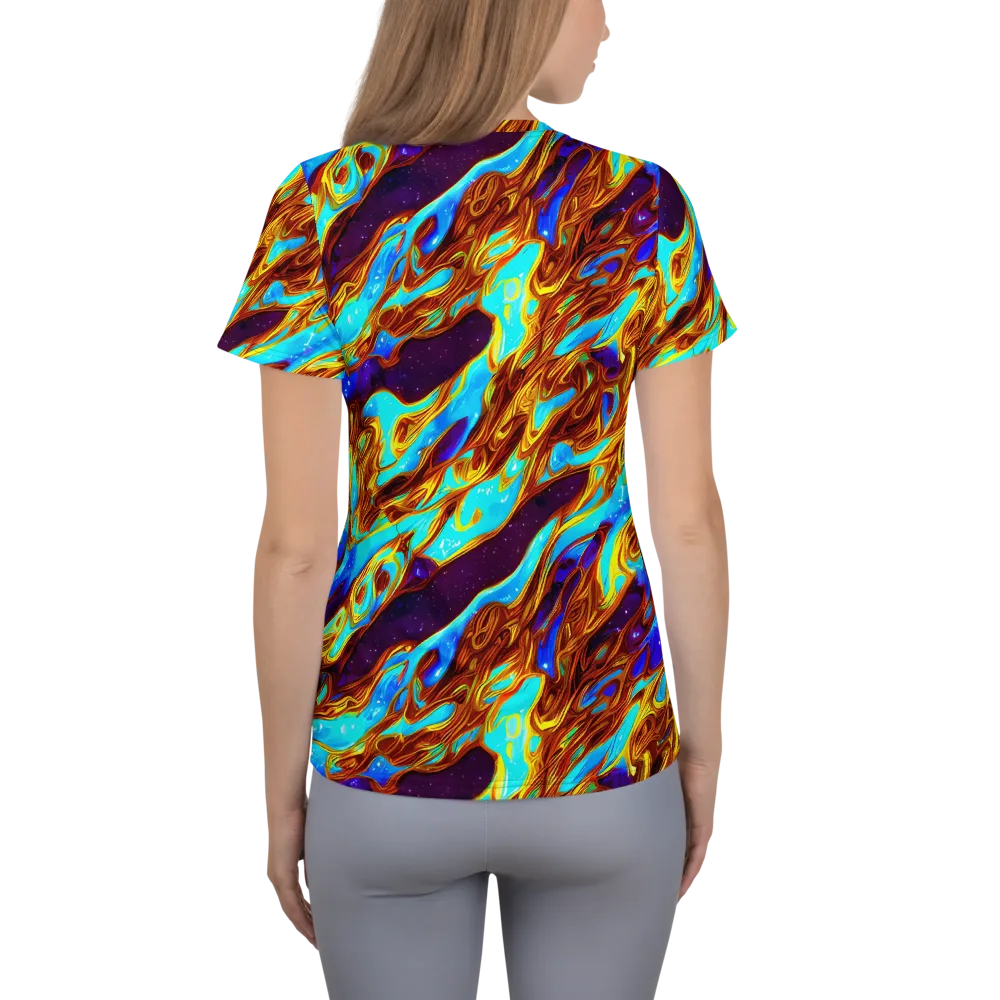 Liquid Supernova on Women's Athletic T-Shirt — Back