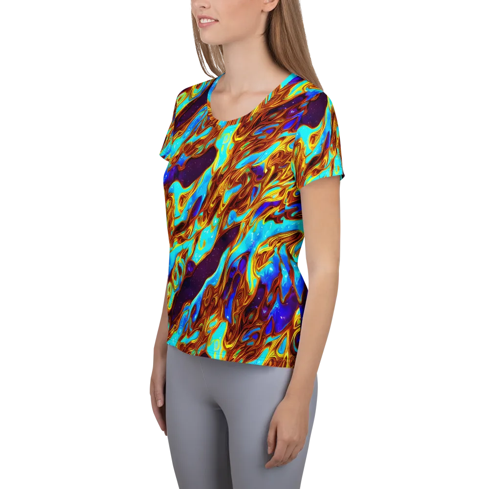 Liquid Supernova on Women's Athletic T-Shirt — Left