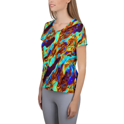 Liquid Supernova on a Women's Athletic T-Shirt