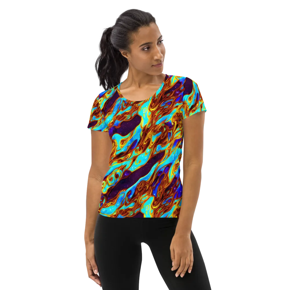 Liquid Supernova on Women's Athletic T-Shirt — Front