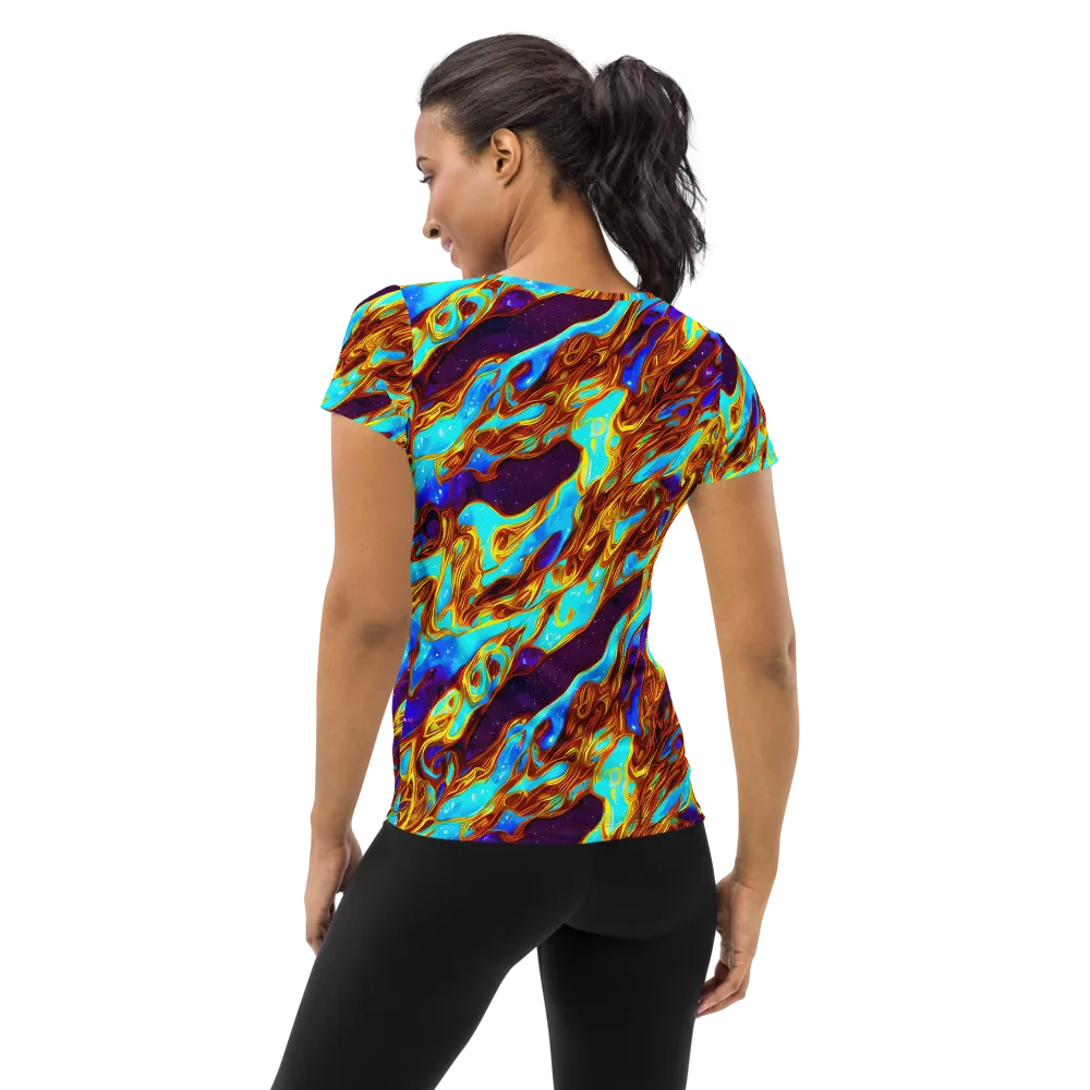 Liquid Supernova on Women's Athletic T-Shirt — Back